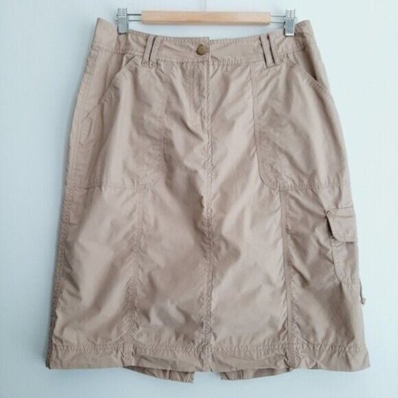 DELLA SPIGA / Italy Casual Skirt Cotton Tan Cargo Pocket Sz 12 - Picture 2 of 9